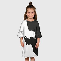 Платье клеш для девочки Волк инь ян, цвет: 3D-принт — фото 2