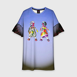Платье клеш для девочки Два чудаковатых клоуна, цвет: 3D-принт