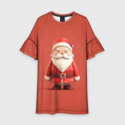 Платье клеш для девочки Пластилиновый Дед Мороз, цвет: 3D-принт