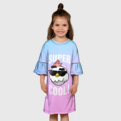 Платье клеш для девочки Chicken Gun: Супер Крутой Цыпленок, цвет: 3D-принт — фото 2