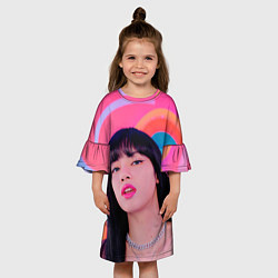 Платье клеш для девочки Лиса блэкпинк, цвет: 3D-принт — фото 2