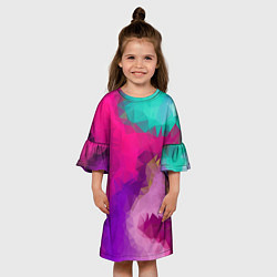 Платье клеш для девочки Pinky spirit, цвет: 3D-принт — фото 2