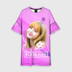 Платье клеш для девочки Blackpink Lisa pink, цвет: 3D-принт