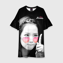 Платье клеш для девочки Blackpink Jisoo Attention sign, цвет: 3D-принт