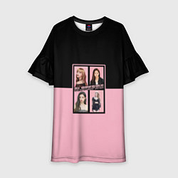 Платье клеш для девочки Черно-розовые K-pop группа, цвет: 3D-принт