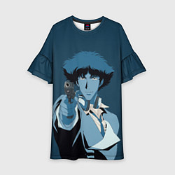 Платье клеш для девочки Spike Spiegel blue, цвет: 3D-принт