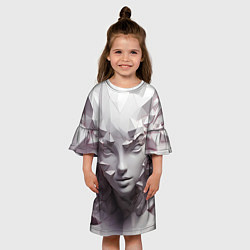 Платье клеш для девочки Скульптура с шипами, цвет: 3D-принт — фото 2