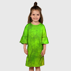 Платье клеш для девочки Зелёная фантазия, цвет: 3D-принт — фото 2