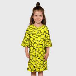 Платье клеш для девочки Счастливые смайлики, цвет: 3D-принт — фото 2