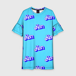 Детское платье Синий логотип Кен - паттерн