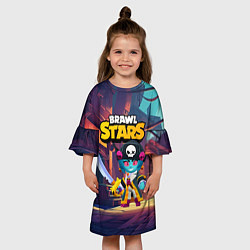 Платье клеш для девочки Зомби пиратка Биби, цвет: 3D-принт — фото 2