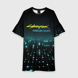 Платье клеш для девочки Cyberpunk logo neon, цвет: 3D-принт