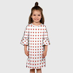 Платье клеш для девочки Сердце эмодзи, цвет: 3D-принт — фото 2