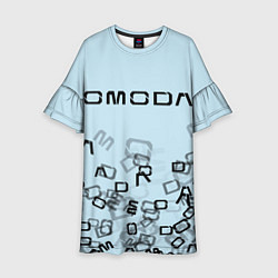 Платье клеш для девочки Omoda letters pattern, цвет: 3D-принт