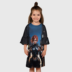 Платье клеш для девочки Разведчица штурмового отряда, цвет: 3D-принт — фото 2