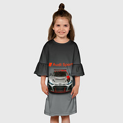 Платье клеш для девочки Audi sport - racing car - extreme, цвет: 3D-принт — фото 2