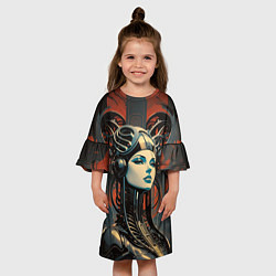 Платье клеш для девочки Ксеноморф валькирия, цвет: 3D-принт — фото 2