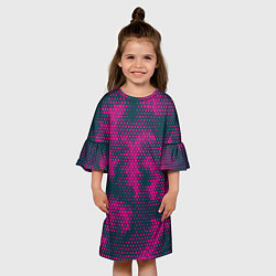 Платье клеш для девочки Спортивный паттерн камуфляж, цвет: 3D-принт — фото 2