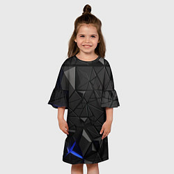 Платье клеш для девочки Черная объемная текстура, цвет: 3D-принт — фото 2