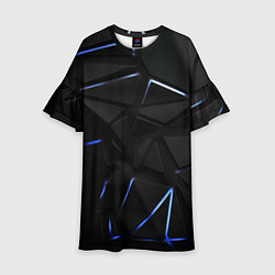 Детское платье Black texture neon line