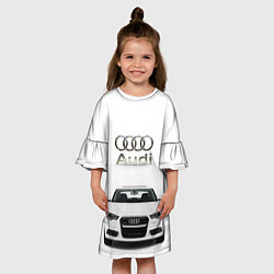 Платье клеш для девочки Audi a5, цвет: 3D-принт — фото 2