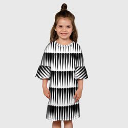 Платье клеш для девочки Объемная полосатая геометрия, цвет: 3D-принт — фото 2