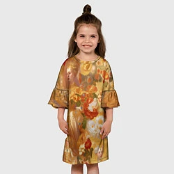 Платье клеш для девочки Девушки в золоте, цвет: 3D-принт — фото 2