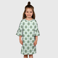 Платье клеш для девочки Веточки и полоски, цвет: 3D-принт — фото 2