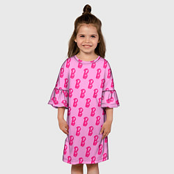 Платье клеш для девочки Барби Фильм Текстура, цвет: 3D-принт — фото 2