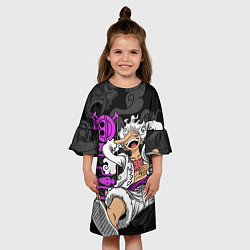 Платье клеш для девочки One piece - Gear 5- purple, цвет: 3D-принт — фото 2