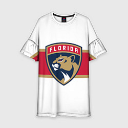 Платье клеш для девочки Florida panthers - uniform - hockey, цвет: 3D-принт
