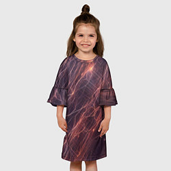 Платье клеш для девочки Молнии киберпанк, цвет: 3D-принт — фото 2