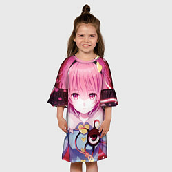 Платье клеш для девочки Touhou Project Сатори Комейдзи, цвет: 3D-принт — фото 2