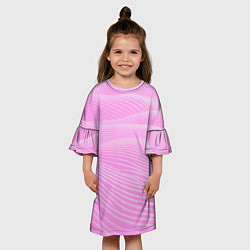 Платье клеш для девочки Волны светло-розовый, цвет: 3D-принт — фото 2