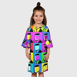 Платье клеш для девочки Pop art - abstraction - vogue, цвет: 3D-принт — фото 2