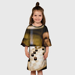 Платье клеш для девочки Игра в шашки, цвет: 3D-принт — фото 2