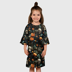 Платье клеш для девочки Мистер Череп, цвет: 3D-принт — фото 2