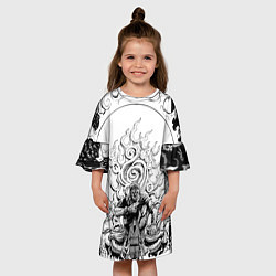 Платье клеш для девочки Бенимару Шинмон - Пламенная бригада, цвет: 3D-принт — фото 2