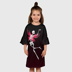 Платье клеш для девочки Скелет фея, цвет: 3D-принт — фото 2