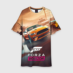 Платье клеш для девочки Forza Horizon race, цвет: 3D-принт