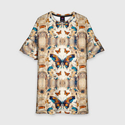 Платье клеш для девочки Бабочки узор, цвет: 3D-принт