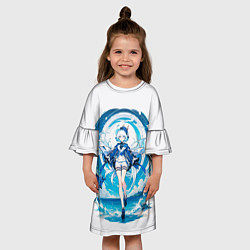 Платье клеш для девочки Фурина Фокалорс Геншин Импакт, цвет: 3D-принт — фото 2