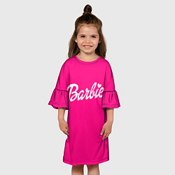 Платье клеш для девочки Барби розовая, цвет: 3D-принт — фото 2