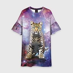 Платье клеш для девочки Space leopard, цвет: 3D-принт