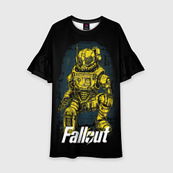 Платье клеш для девочки Желтая броня Фалаут, цвет: 3D-принт