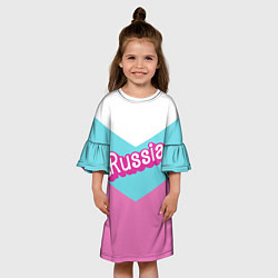 Платье клеш для девочки Russia - barbie style, цвет: 3D-принт — фото 2