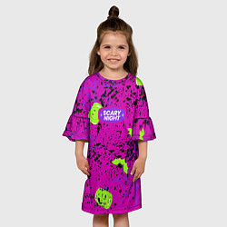 Платье клеш для девочки Пугающая тыква, цвет: 3D-принт — фото 2