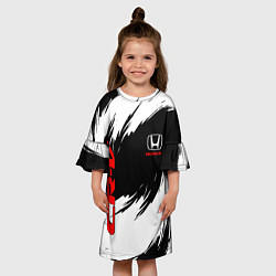 Платье клеш для девочки Honda - белые краски, цвет: 3D-принт — фото 2