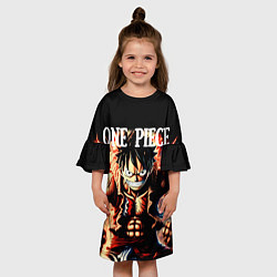 Платье клеш для девочки Злой Луффи из One Piece, цвет: 3D-принт — фото 2