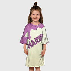 Платье клеш для девочки Маляр подтеки краски, цвет: 3D-принт — фото 2